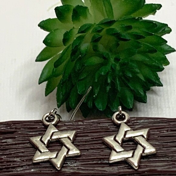 Star of David Earrings, Jewish Earrings, Religious Earrings, Star of David - Picture 4 of 6